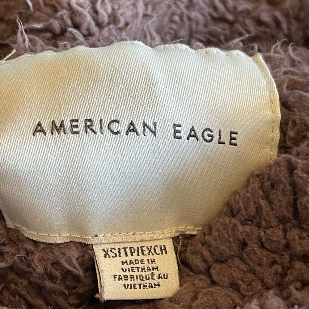 American Eagle Women’s Hoodie Fuzzy Sweater Pullover Sz XS Cozy Winter Skiing - Picture 5 of 16